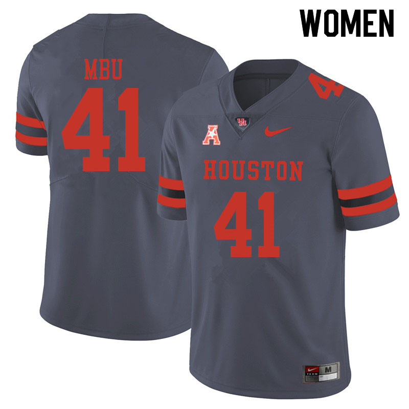 Women #41 Bradley Mbu Houston Cougars College Football Jerseys Sale-Gray